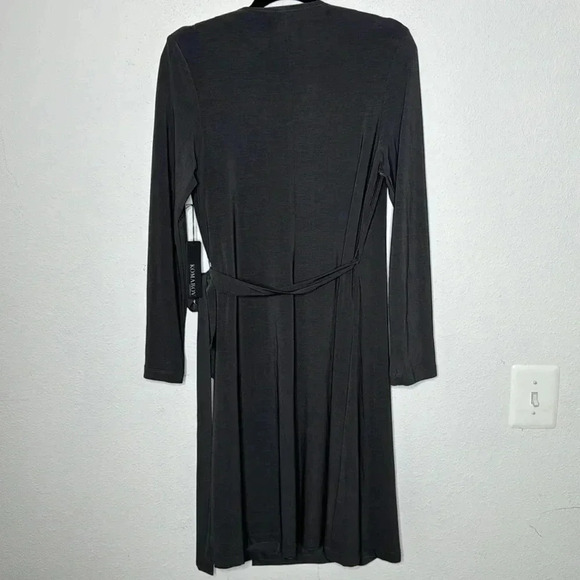 Alex & Ava Komarov Jersey wrap dress size Large NWT in dark gray - Picture 3 of 6